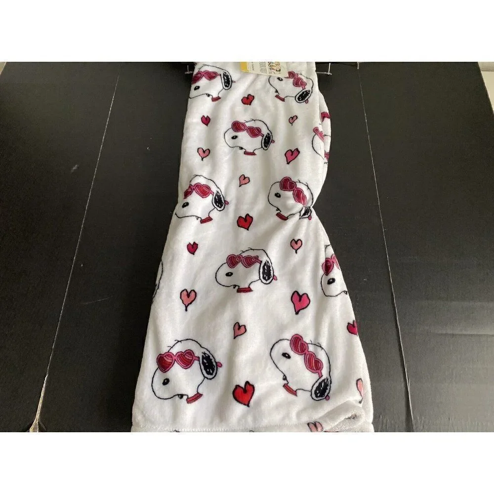 Peanuts Snoopy Hearts Valentine's Throw Blanket Super Soft 50X70” Joe‎ Cool NEW